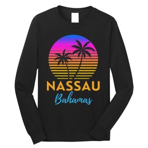 Retro Sunset Nassau Bahamas Beach Trip Vacation Summer Group Long Sleeve Shirt