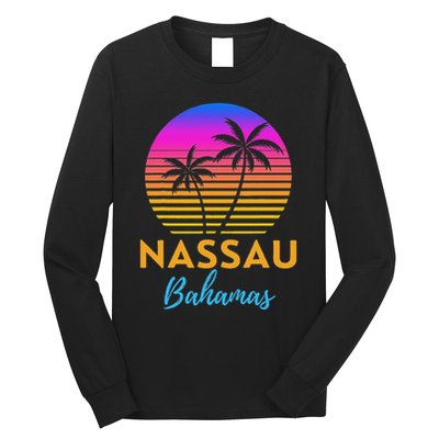 Retro Sunset Nassau Bahamas Beach Trip Vacation Summer Group Long Sleeve Shirt