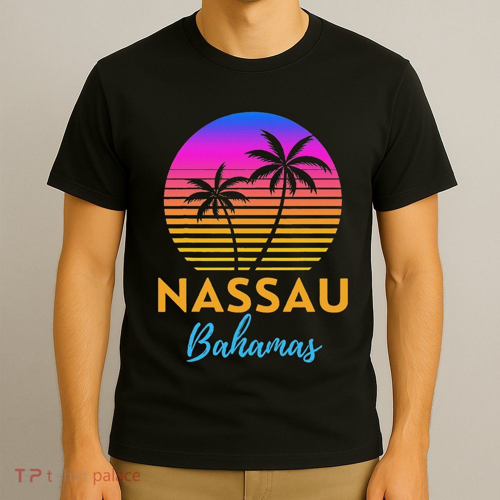 Retro Sunset Nassau Bahamas Beach Trip Vacation Summer Group T-Shirt
