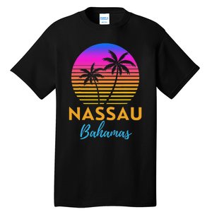 Retro Sunset Nassau Bahamas Beach Trip Vacation Summer Group Tall T-Shirt