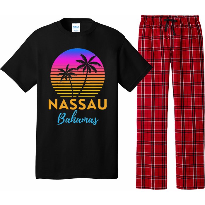 Retro Sunset Nassau Bahamas Beach Trip Vacation Summer Group Pajama Set