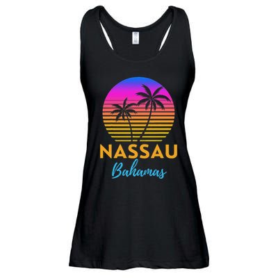 Retro Sunset Nassau Bahamas Beach Trip Vacation Summer Group Ladies Essential Flowy Tank