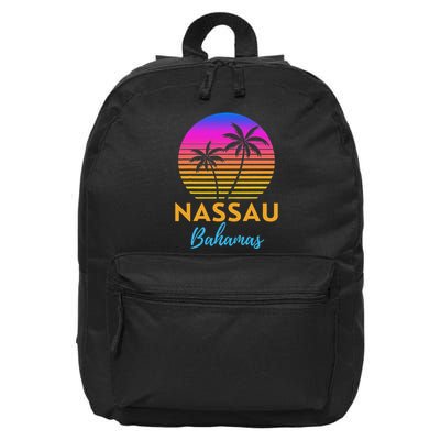 Retro Sunset Nassau Bahamas Beach Trip Vacation Summer Group 16 in Basic Backpack
