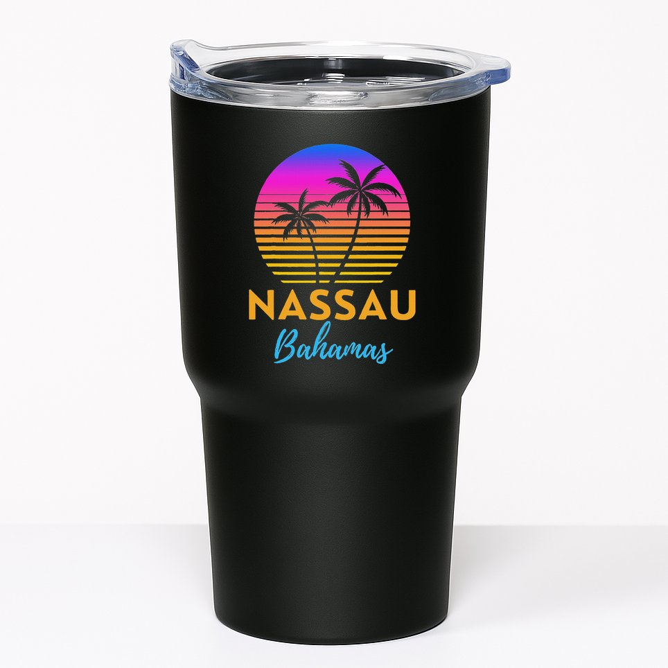 Retro Sunset Nassau Bahamas Beach Trip Vacation Summer Group Tumbler