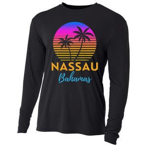 Retro Sunset Nassau Bahamas Beach Trip Vacation Summer Group Cooling Performance Long Sleeve Crew