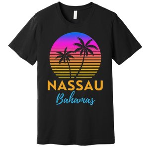 Retro Sunset Nassau Bahamas Beach Trip Vacation Summer Group Premium T-Shirt