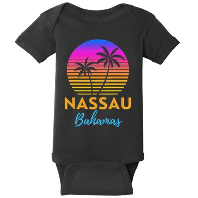 Retro Sunset Nassau Bahamas Beach Trip Vacation Summer Group Baby Bodysuit