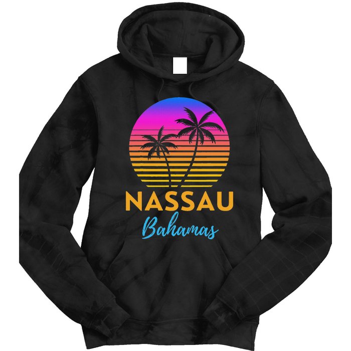 Retro Sunset Nassau Bahamas Beach Trip Vacation Summer Group Tie Dye Hoodie