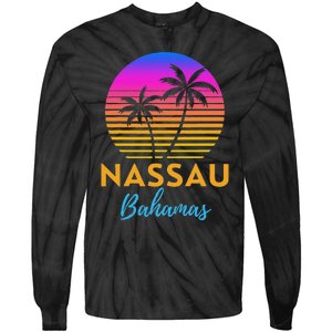 Retro Sunset Nassau Bahamas Beach Trip Vacation Summer Group Tie-Dye Long Sleeve Shirt