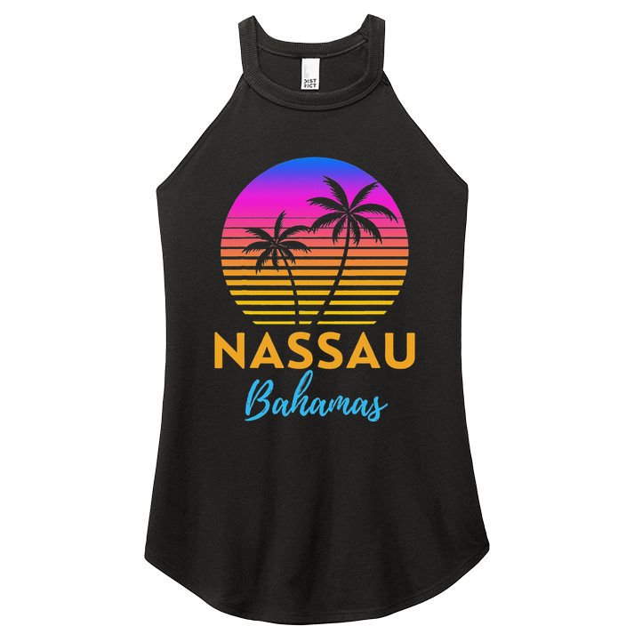 Retro Sunset Nassau Bahamas Beach Trip Vacation Summer Group Women's Perfect Tri Rocker Tank