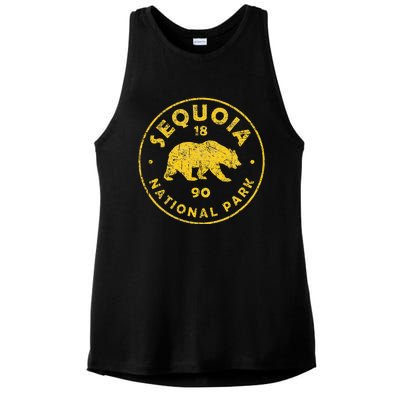 Retro Sequoia National Park Vintage Hiking Ladies PosiCharge Tri-Blend Wicking Tank