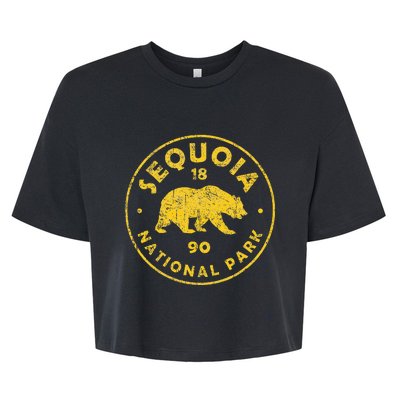 Retro Sequoia National Park Vintage Hiking Bella+Canvas Jersey Crop Tee