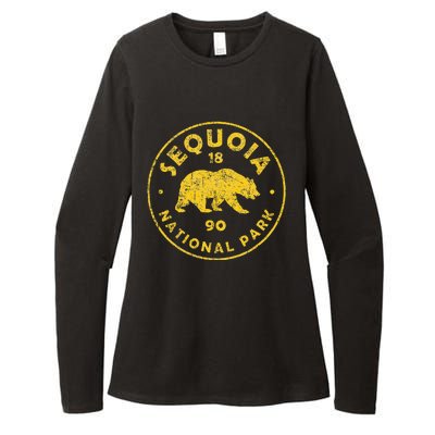 Retro Sequoia National Park Vintage Hiking Womens CVC Long Sleeve Shirt