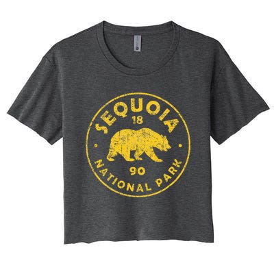 Retro Sequoia National Park Vintage Hiking Women's Crop Top Tee