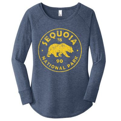 Retro Sequoia National Park Vintage Hiking Women's Perfect Tri Tunic Long Sleeve Shirt