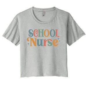 Retro School Nurse Mom Gift Women's Crop Top Tee