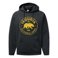 Retro Sequoia National Park Wo Performance Fleece Hoodie