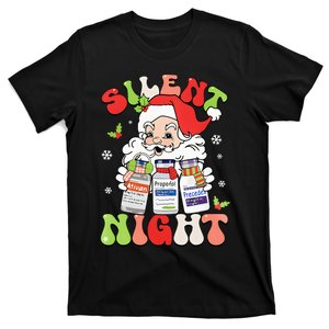 Retro Silent Night Icu Nurse Christmas Intensive Care Unit T-Shirt