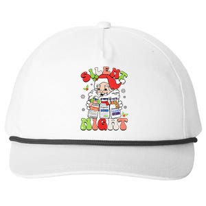 Retro Silent Night Icu Nurse Christmas Intensive Care Unit Snapback Five-Panel Rope Hat