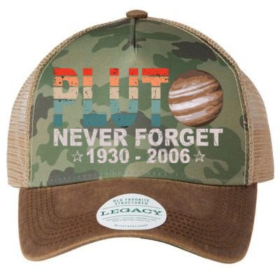 Retro Space Never Forget Pluto 1930 Gift 2006 Funny Gift Legacy Tie Dye Trucker Hat