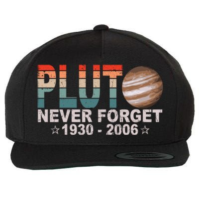 Retro Space Never Forget Pluto 1930 Gift 2006 Funny Gift Wool Snapback Cap