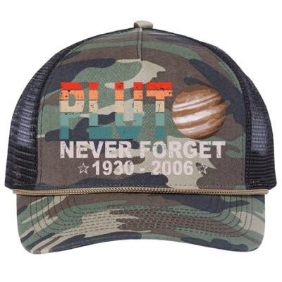 Retro Space Never Forget Pluto 1930 Gift 2006 Funny Gift Retro Rope Trucker Hat Cap