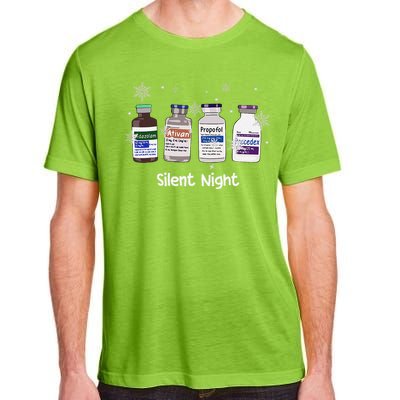 Retro Silent Night Icu Nurse Christmas Intensive Care Unit Adult ChromaSoft Performance T-Shirt