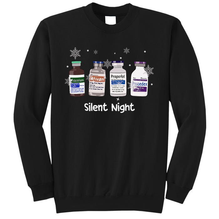 Retro Silent Night Icu Nurse Christmas Intensive Care Unit Sweatshirt