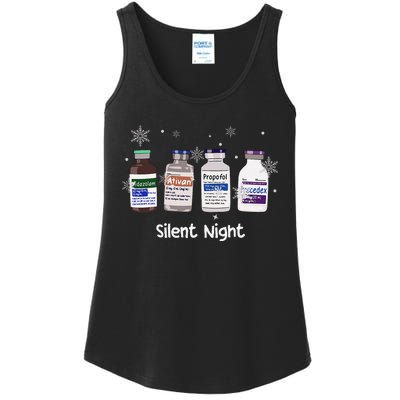 Retro Silent Night Icu Nurse Christmas Intensive Care Unit Ladies Essential Tank