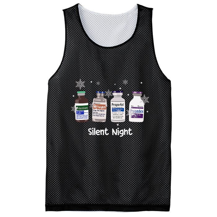 Retro Silent Night Icu Nurse Christmas Intensive Care Unit Mesh Reversible Basketball Jersey Tank