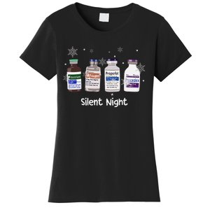 Retro Silent Night Icu Nurse Christmas Intensive Care Unit Women's T-Shirt