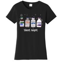 Retro Silent Night Icu Nurse Christmas Intensive Care Unit Women's T-Shirt