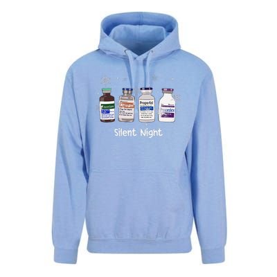 Retro Silent Night Icu Nurse Christmas Intensive Care Unit Unisex Surf Hoodie