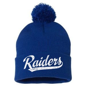 Raiders Sports Name Pom Pom 12in Knit Beanie