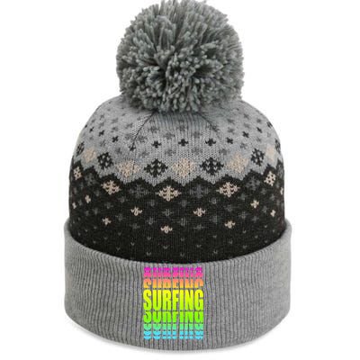 Retro Surfing Neon The Baniff Cuffed Pom Beanie