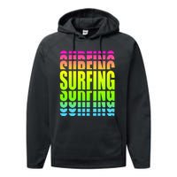 Retro Surfing Neon Performance Fleece Hoodie