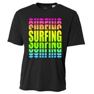 Retro Surfing Neon Cooling Performance Crew T-Shirt