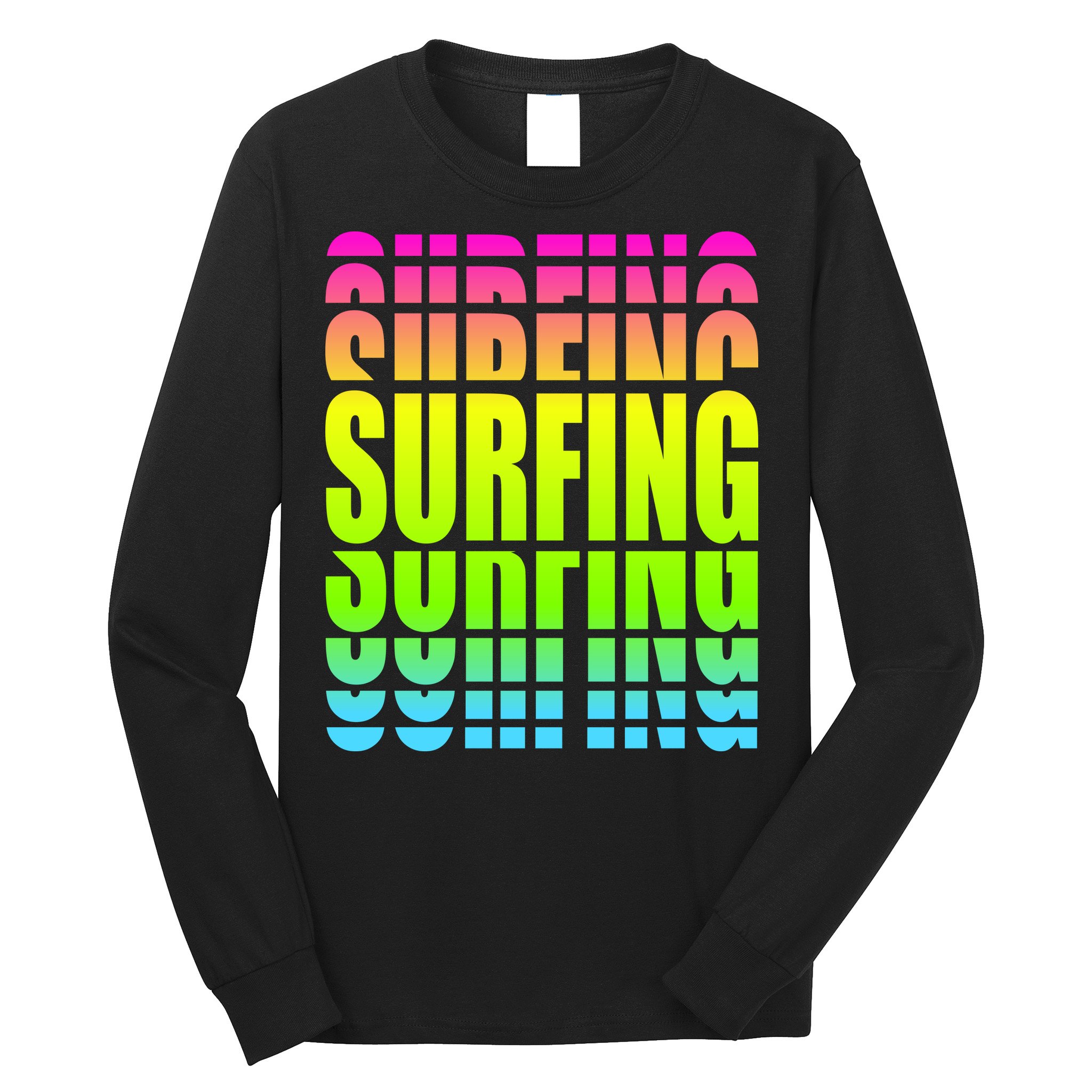 Retro Surfing Neon Long Sleeve Shirt