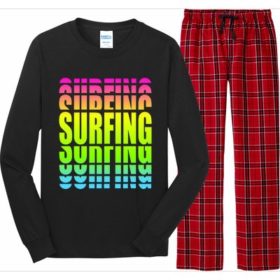 Retro Surfing Neon Long Sleeve Pajama Set