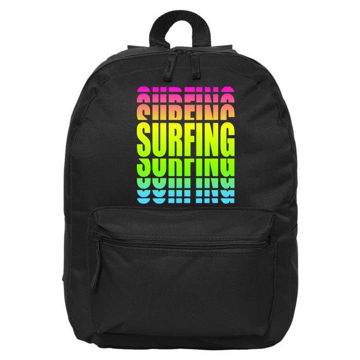 Retro Surfing Neon 16 in Basic Backpack