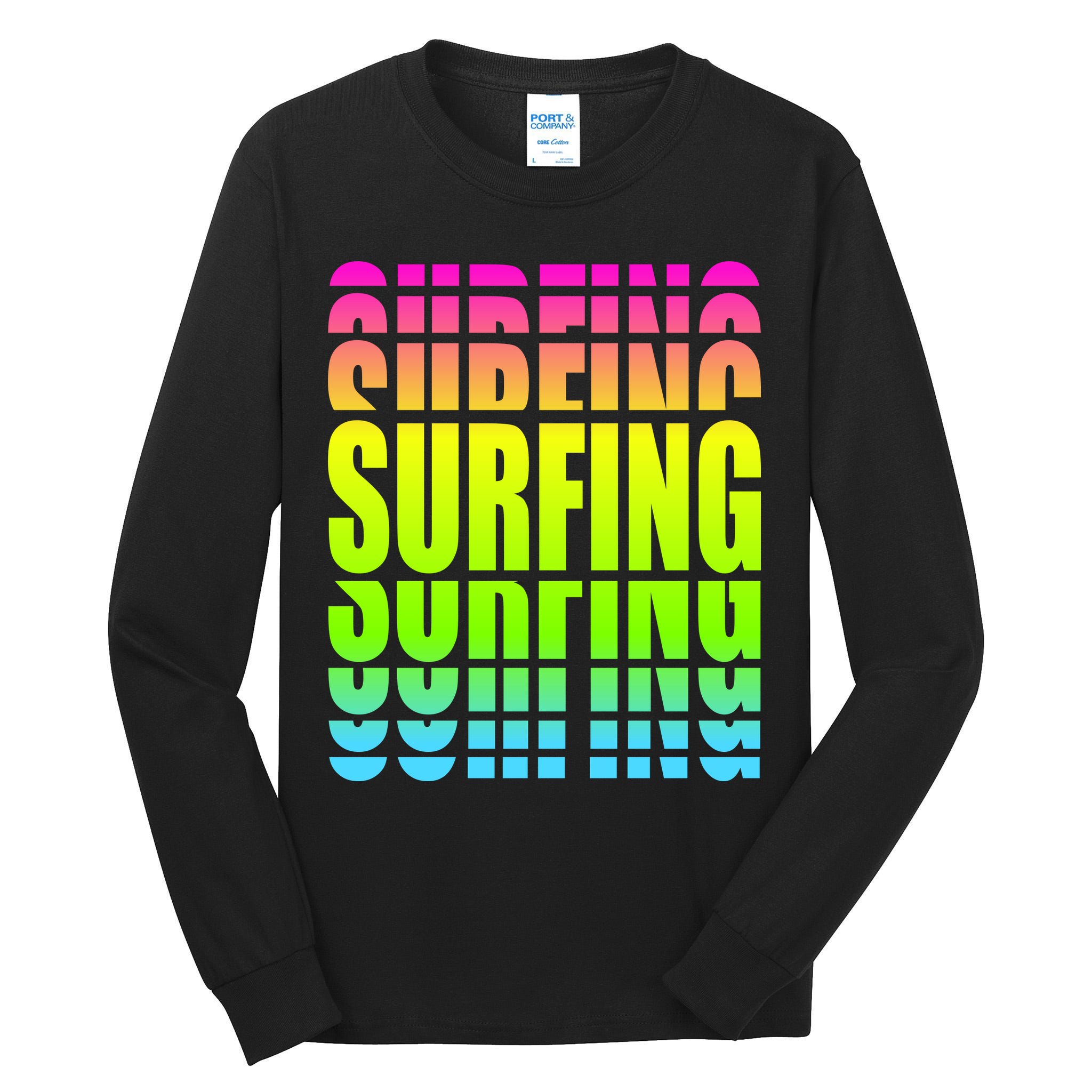 Retro Surfing Neon Tall Long Sleeve T-Shirt