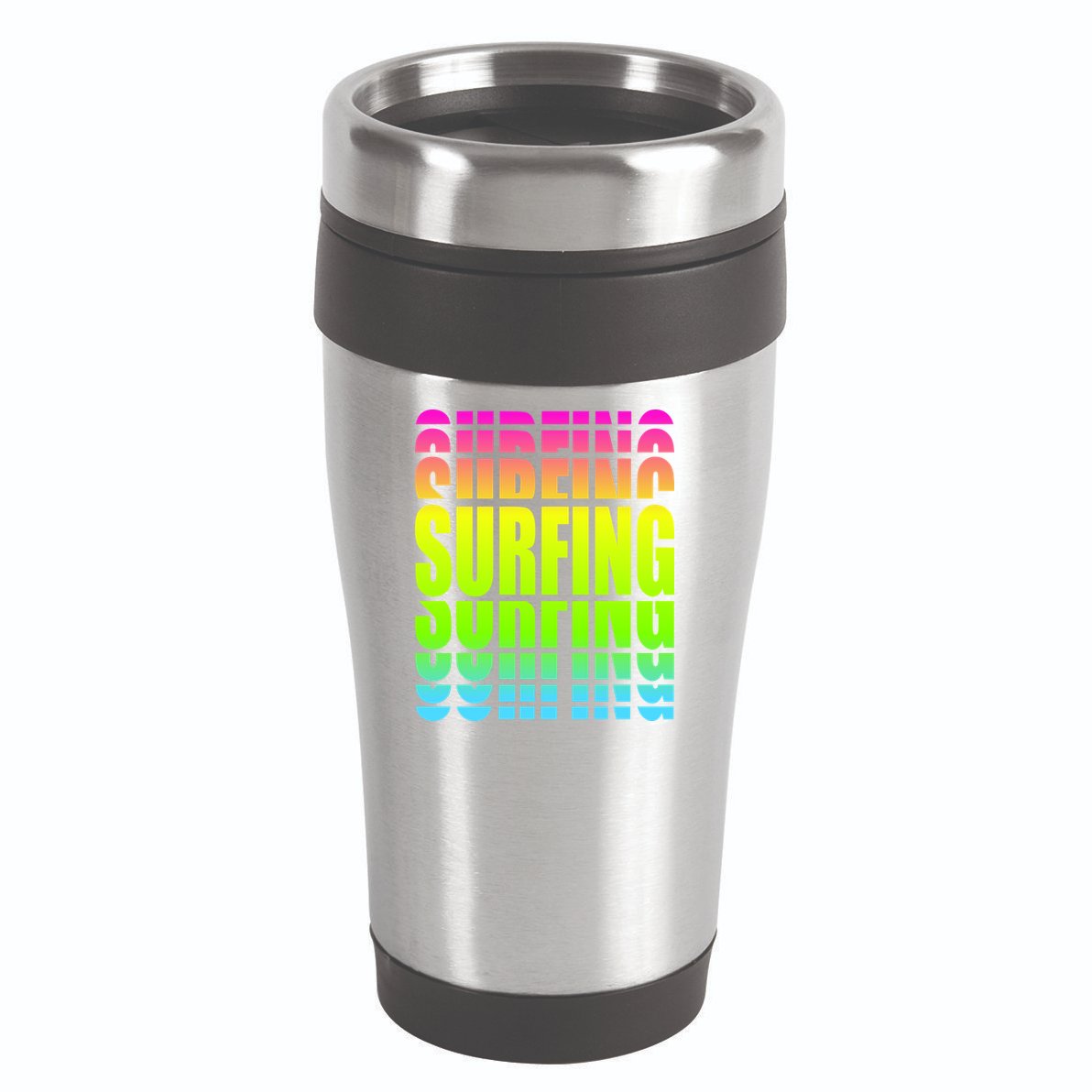Retro Surfing Neon 16oz Travel Tumbler