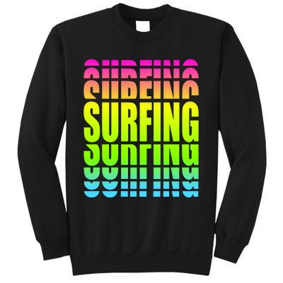 Retro Surfing Neon Tall Sweatshirt