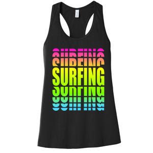 Retro Surfing Neon Women's Racerback Tank