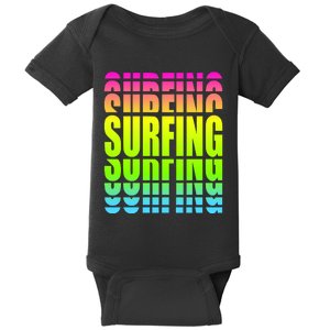 Retro Surfing Neon Baby Bodysuit