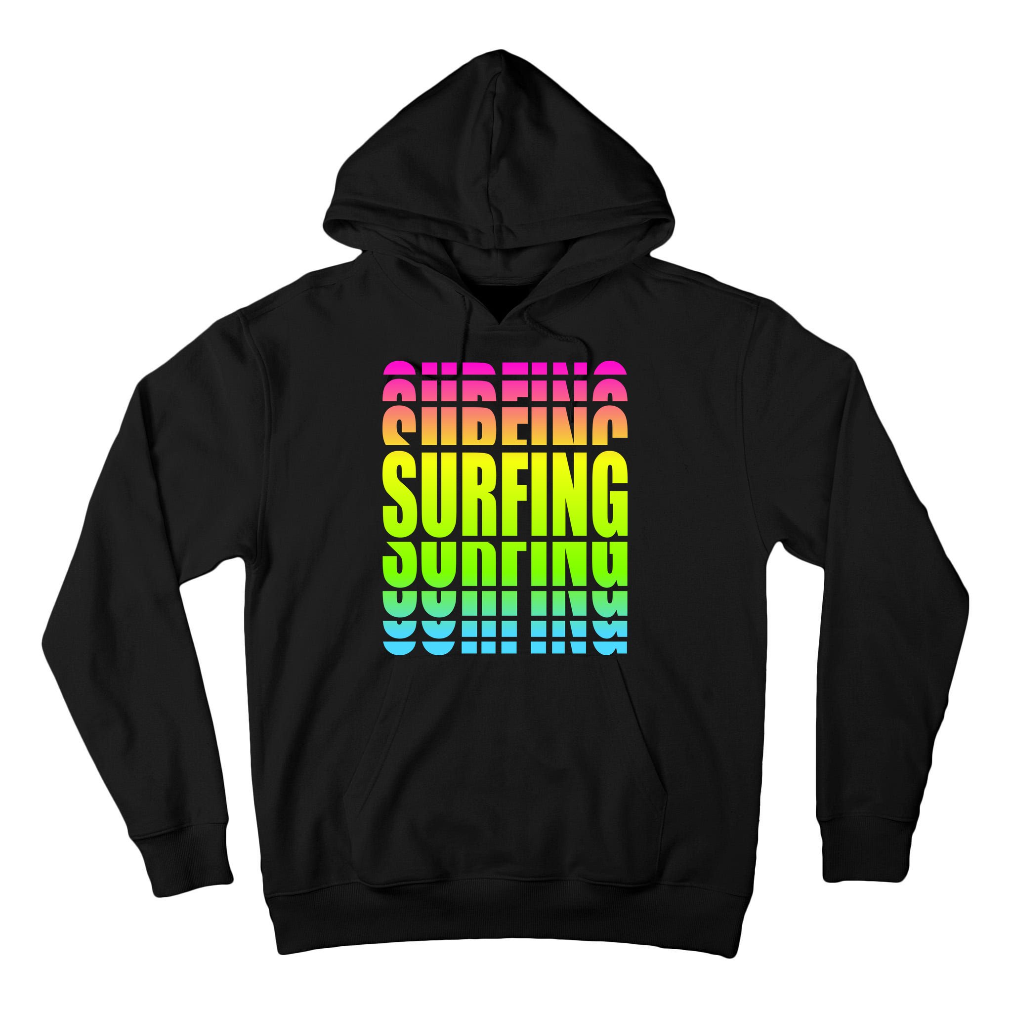 Retro Surfing Neon Tall Hoodie