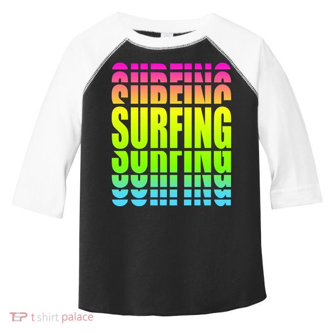 Retro Surfing Neon Toddler Fine Jersey T-Shirt