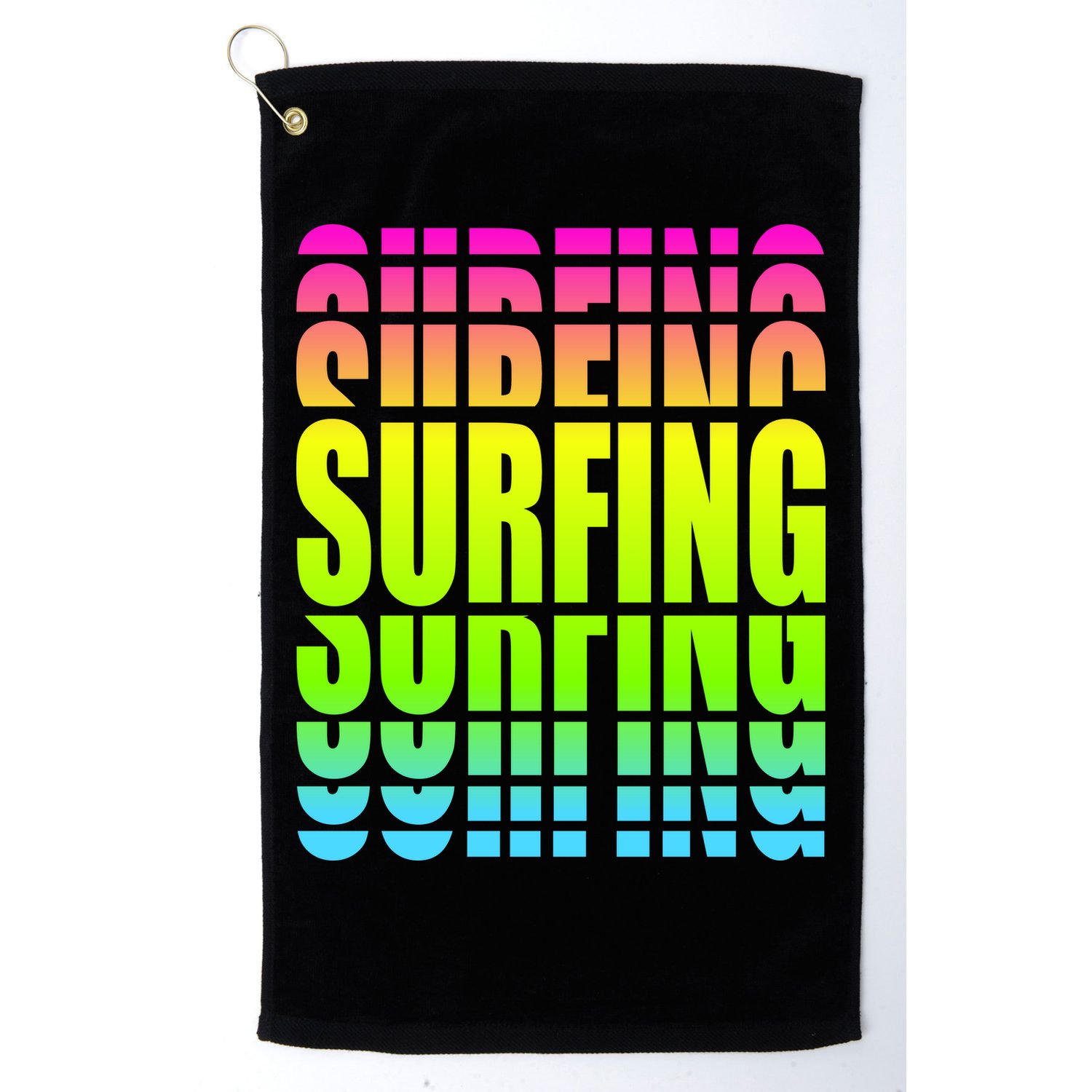 Retro Surfing Neon Golf Towel