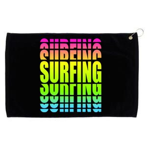 Retro Surfing Neon Grommeted Golf Towel