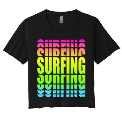 Retro Surfing Neon Crop Top